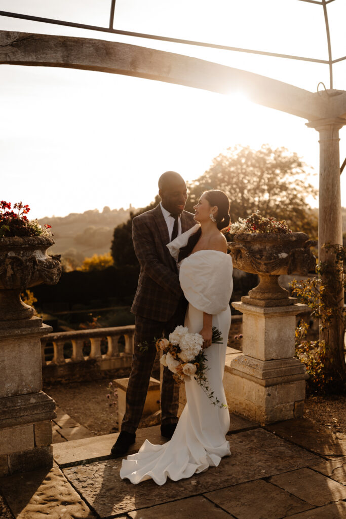 Euridge Manor Luxury Wedding Photographer - pergola during golden hour