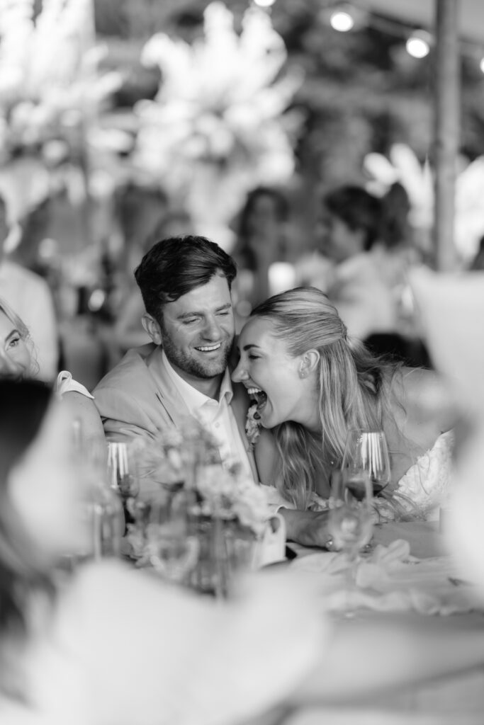 Destination wedding photography, Pujols - Speeches Bride & Groom Candid Moment