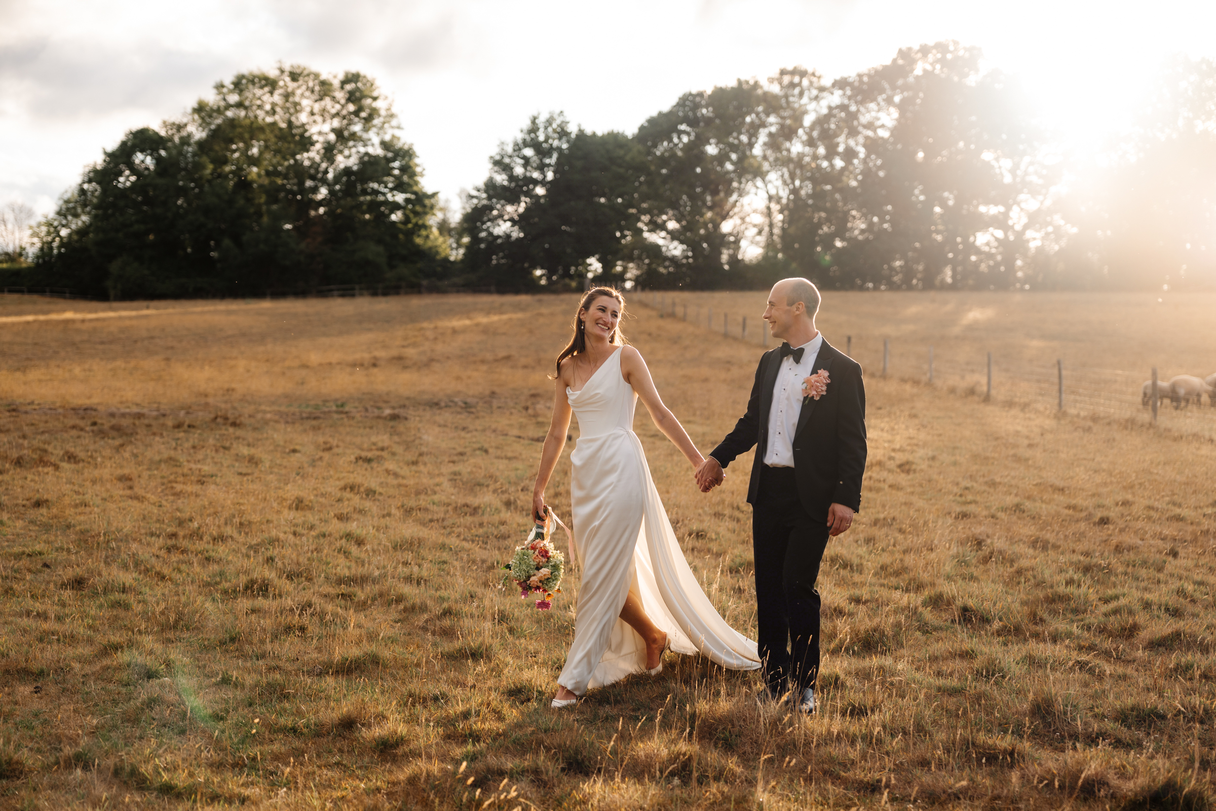 Silchester Farm Wedding Photography - Vivienne Westwood Nova Grace Wedding Gown - Golden Hour Portraits